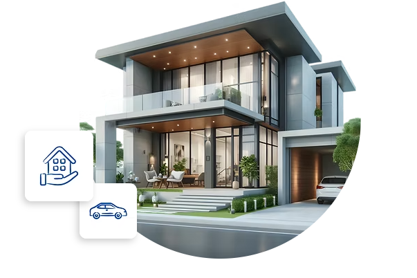 Casa moderna com carro